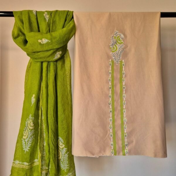 Lime Fern & Biscuit Beige