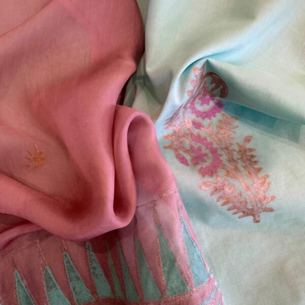 Light Turquoise and Tea Pink